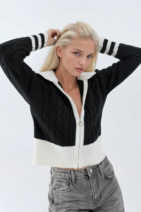 Polo-Neck Zip-Kardigan - Image 2