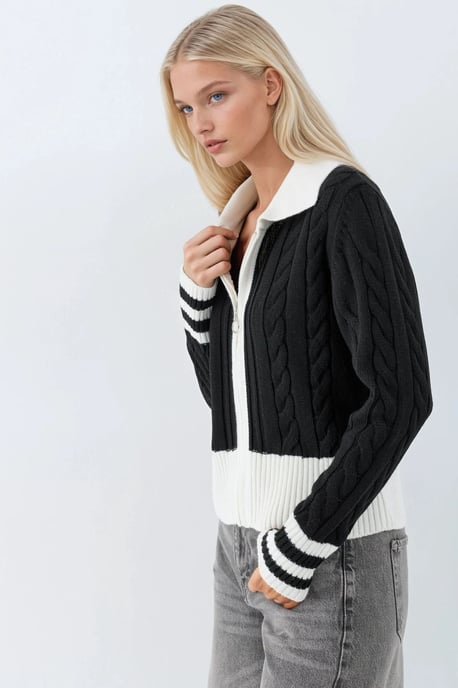 Polo-Neck Zip-Kardigan - Image 4