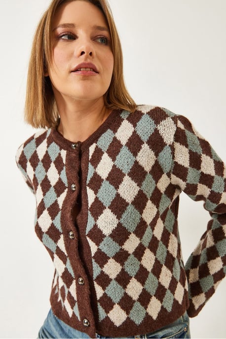 Gerippter Crop-Cardigan mit Knopfverschluss - Image 2