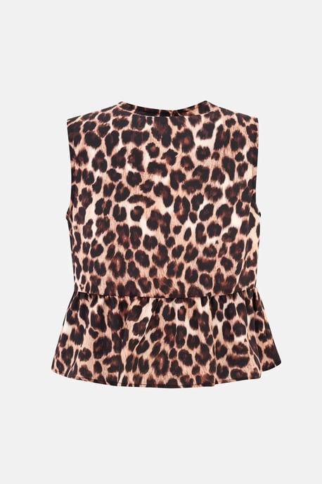 Reguläre Passform Bluse mit Leopardenmuster und Schleifendetail - Image 4