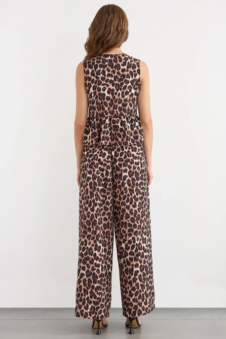 Reguläre Passform Bluse mit Leopardenmuster und Schleifendetail - Image 5