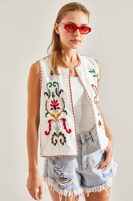 Bestickte Baumwoll-Polyester-Weste - Image 3
