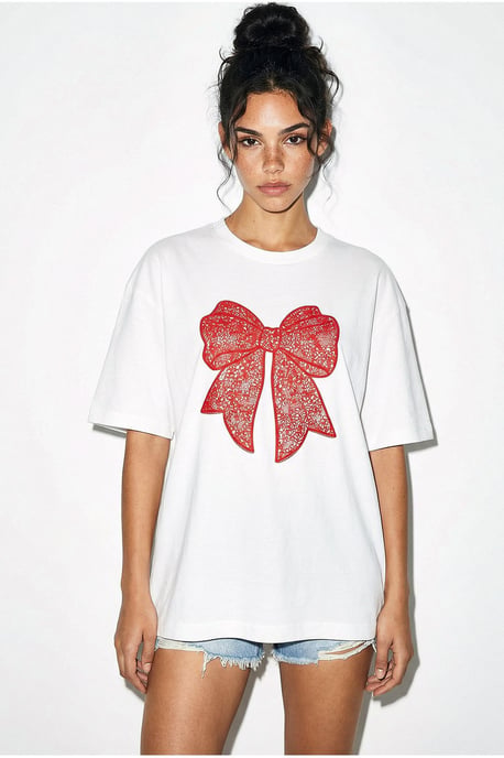 Übergrößen Bedrucktes Baumwoll-T-Shirt - Image 4