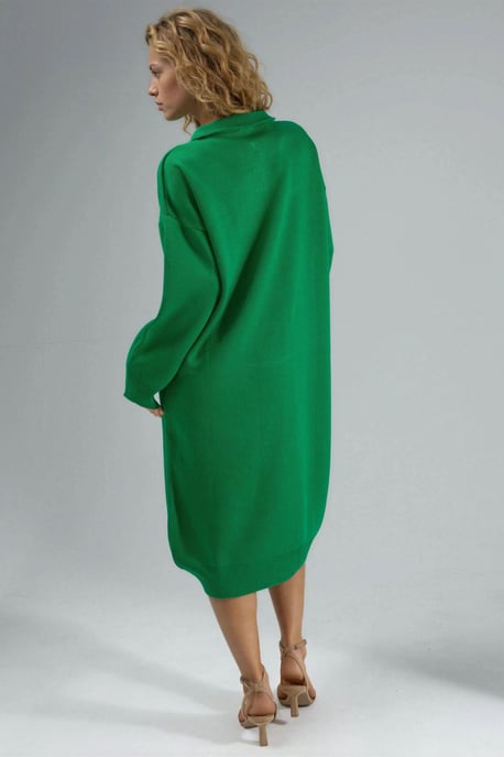 Rippstrick-Midikleid mit Reißverschlusskragen - Image 3