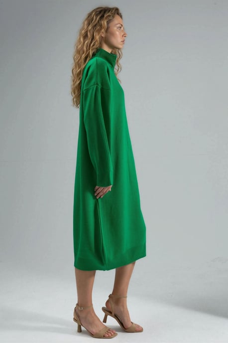 Rippstrick-Midikleid mit Reißverschlusskragen - Image 4