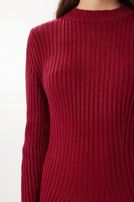Geripptes A-Linien Strick-Minikleid - Image 4