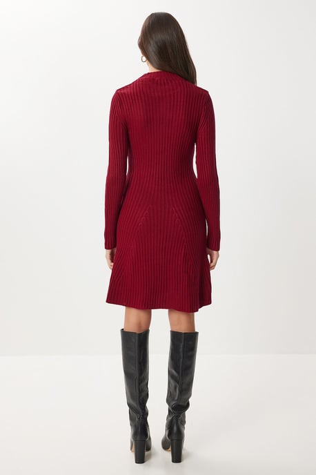 Geripptes A-Linien Strick-Minikleid - Image 5