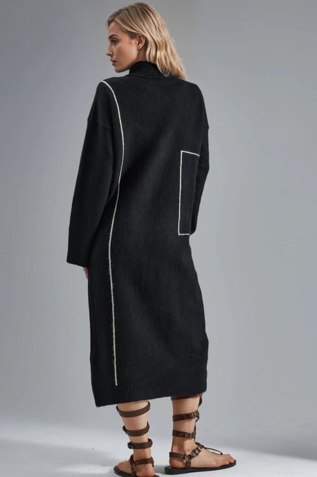 Polokragen Rippstrick-Midi-Strickkleid - Image 3