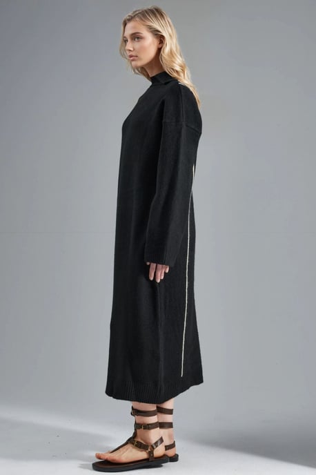 Polokragen Rippstrick-Midi-Strickkleid - Image 4