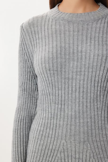 Geripptes A-Linien Strick-Minikleid - Image 4