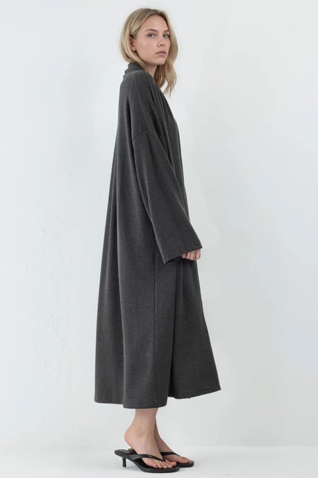 Lässiger Langarm-Cardigan mit offenem Vorderteil und Schalkragen - Image 3