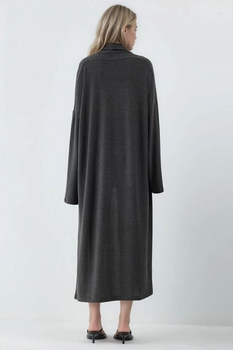 Lässiger Langarm-Cardigan mit offenem Vorderteil und Schalkragen - Image 4