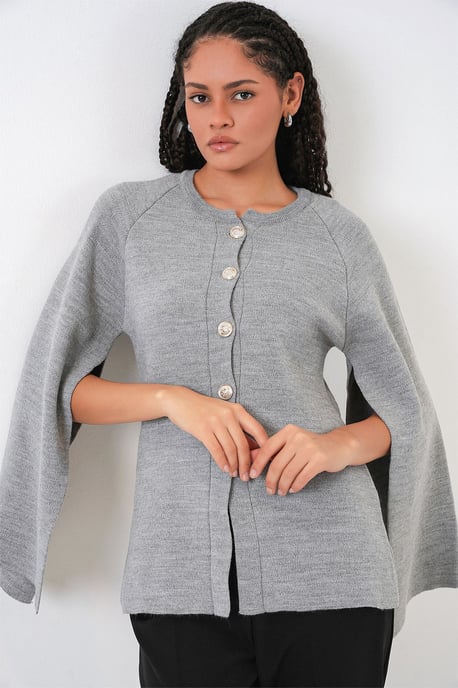 Strickjacke mit Struktur und Knopfverschluss - Image 1