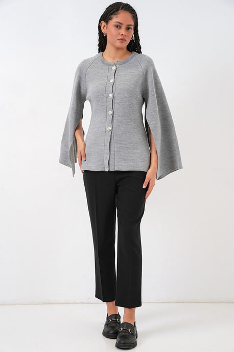 Strickjacke mit Struktur und Knopfverschluss - Image 2