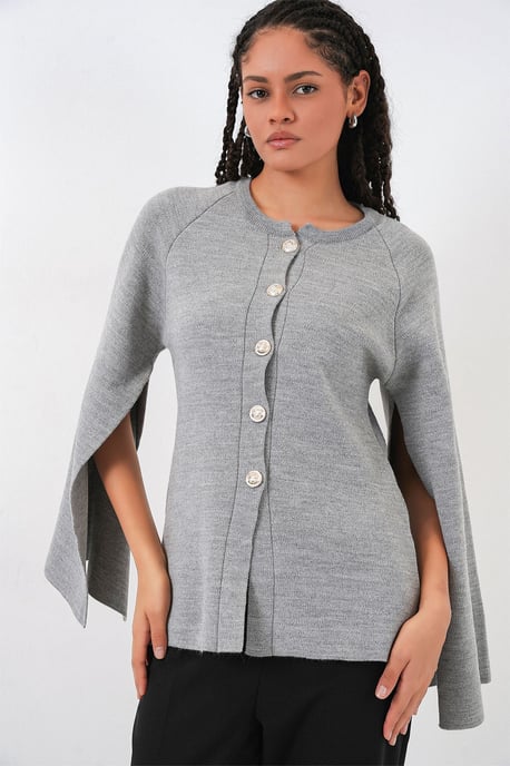 Strickjacke mit Struktur und Knopfverschluss - Image 4