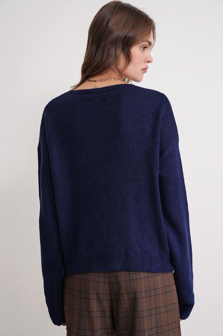 Rippstrick V-Ausschnitt Cardigan mit Bindeband - Image 3