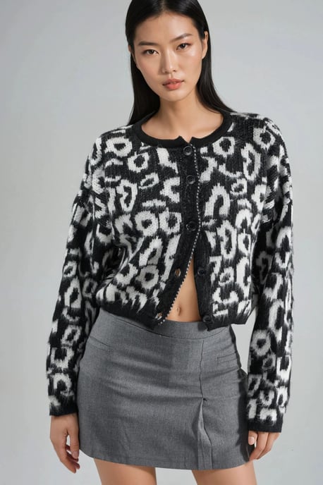 Leopardenmuster Button-Up Cardigan - Image 1