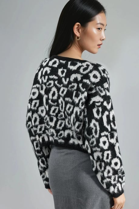 Leopardenmuster Button-Up Cardigan - Image 3