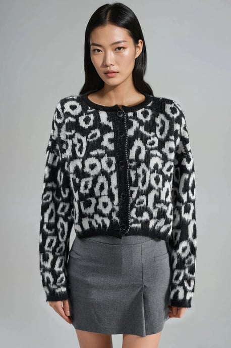 Leopardenmuster Button-Up Cardigan - Image 6