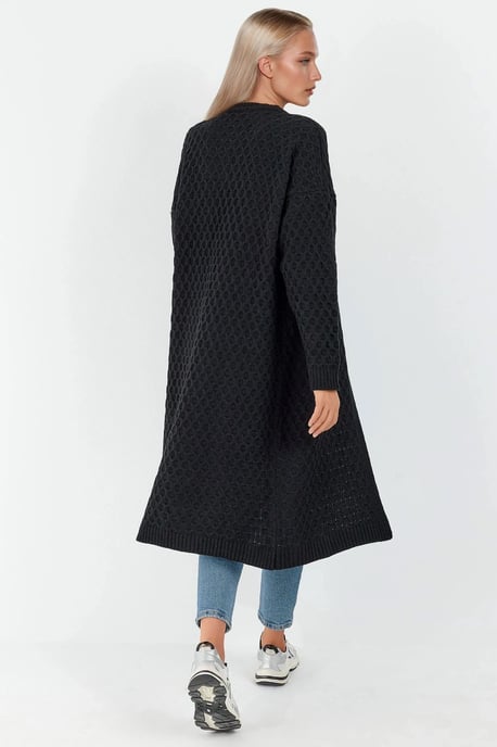 Langgestreifter, gerippter Cardigan mit Reißverschluss vorne - Image 3