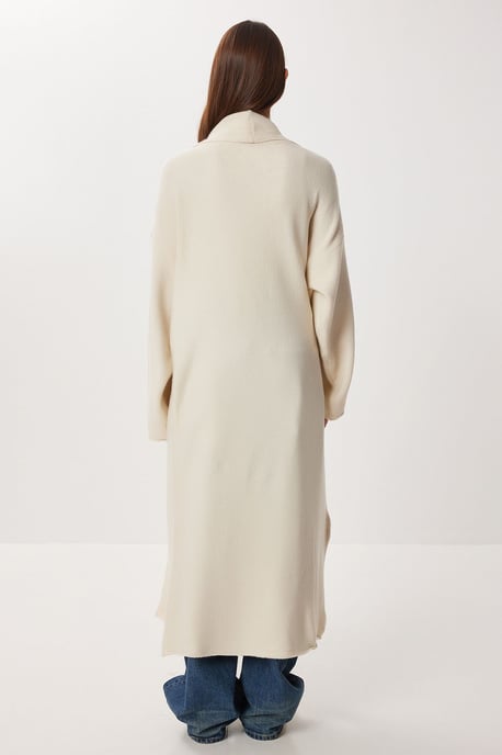 Übergroßer offener Kragen langer Strickcardigan - Image 5