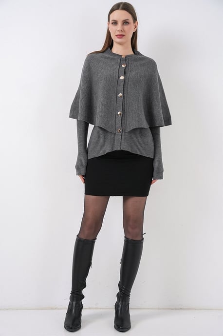 Rippstrukturierter Langarm-Button-Up-Cardigan - Image 2