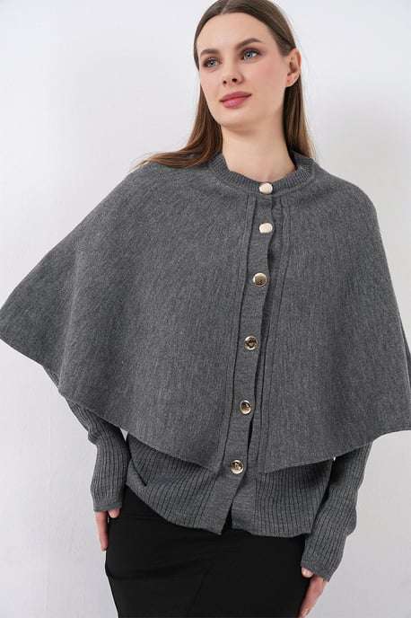 Rippstrukturierter Langarm-Button-Up-Cardigan - Image 3