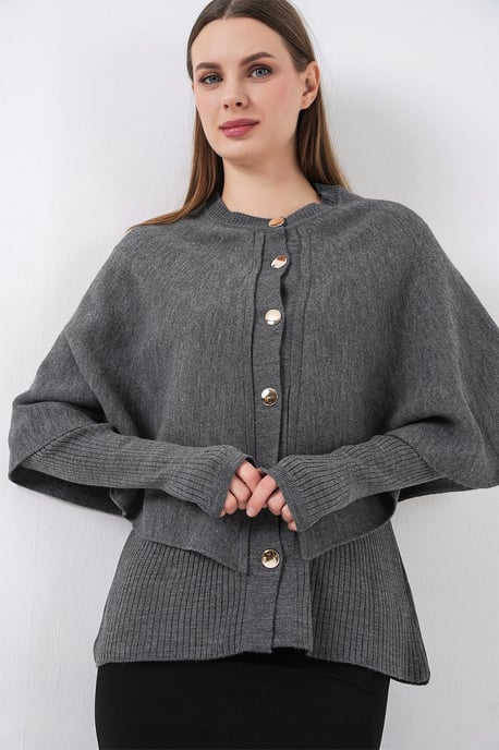 Rippstrukturierter Langarm-Button-Up-Cardigan - Image 4