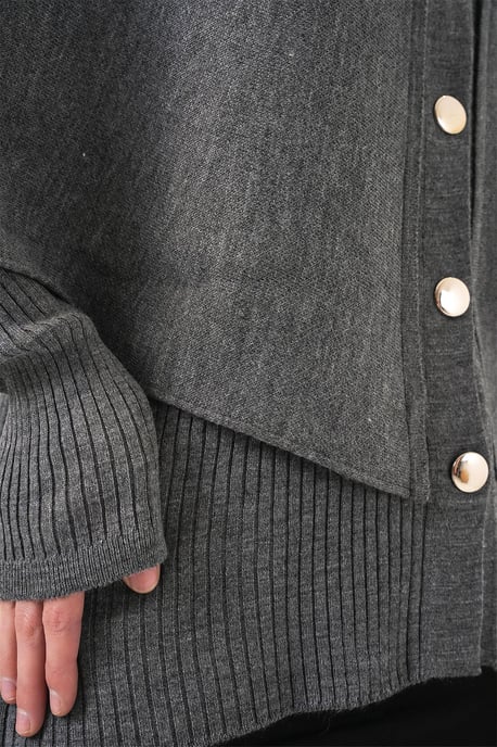 Rippstrukturierter Langarm-Button-Up-Cardigan - Image 6