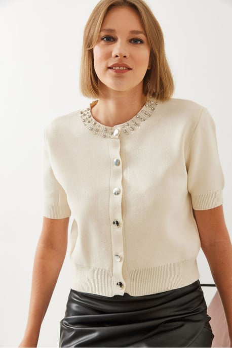 Crop-Cardigan mit Zubehördetail - Image 6