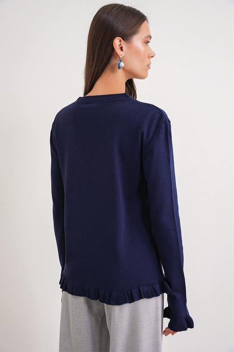 Rüschiger Gerippter Strickcardigan - Image 6