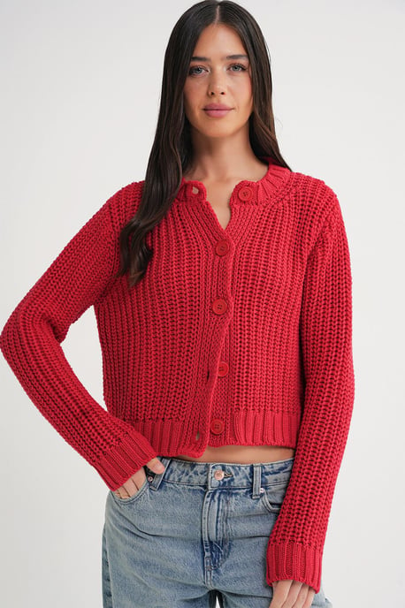 Strukturierter Rippstrick-Cardigan mit Knöpfen - Image 1