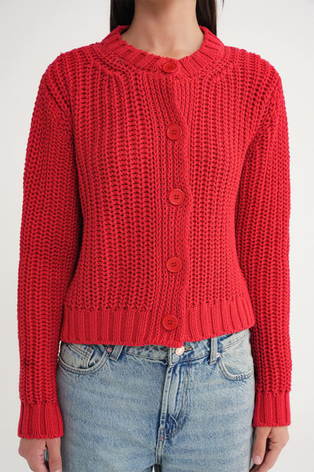 Strukturierter Rippstrick-Cardigan mit Knöpfen - Image 6
