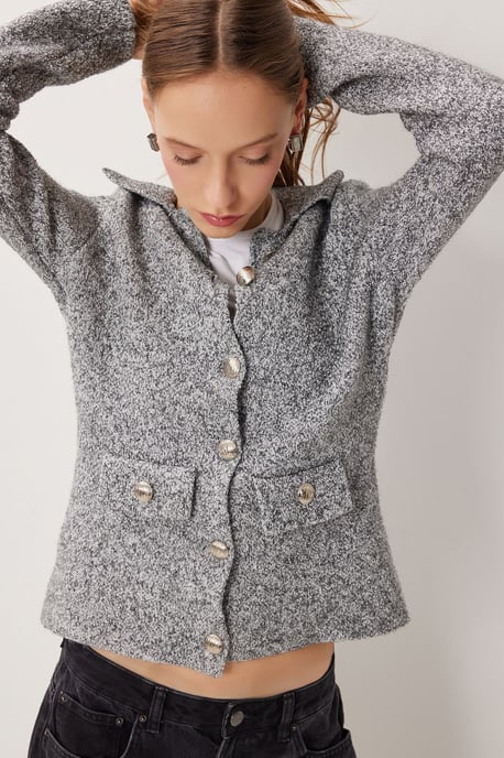 Strukturierter Cardigan mit Knopfdetails - Image 4