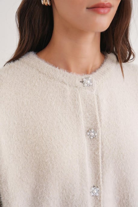 Übergroßer Jacquard-Knopf-Cardigan - Image 4