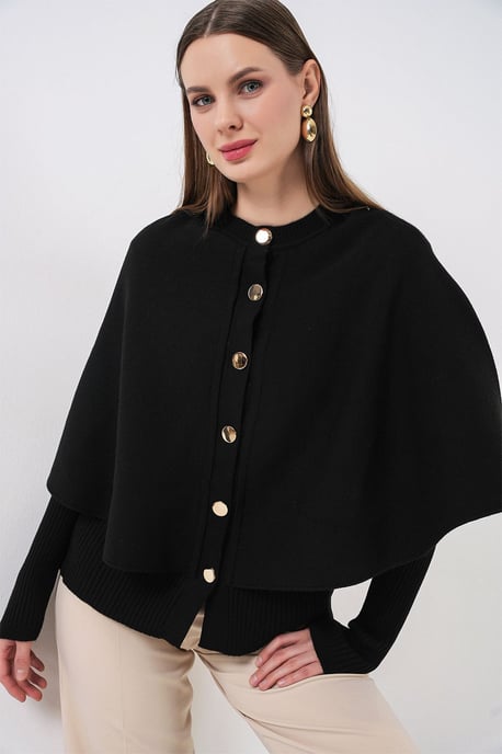 Rippstrukturierter Langarm-Button-Up-Cardigan - Image 1