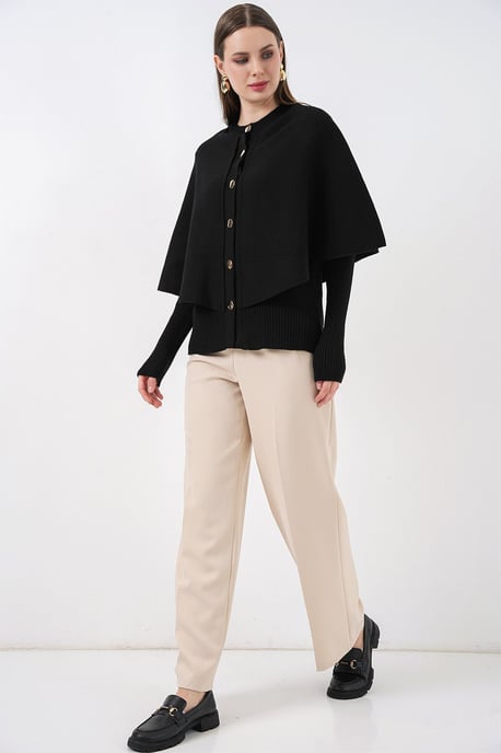 Rippstrukturierter Langarm-Button-Up-Cardigan - Image 2