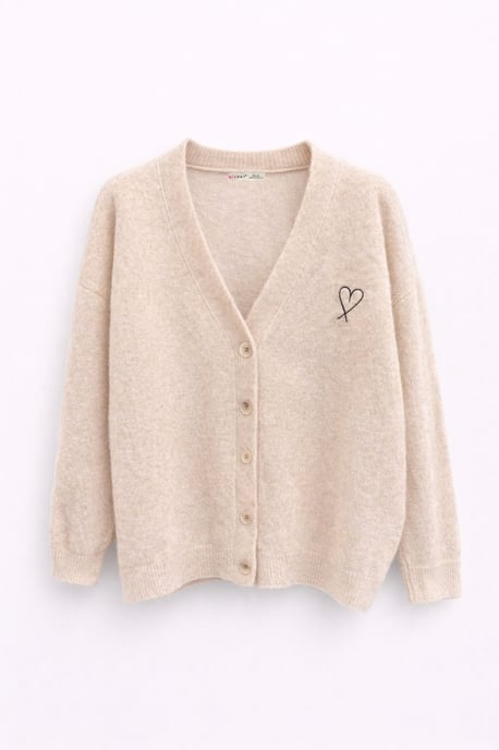 Übergroßer Strick-Cardigan mit Herzdetail - Image 1