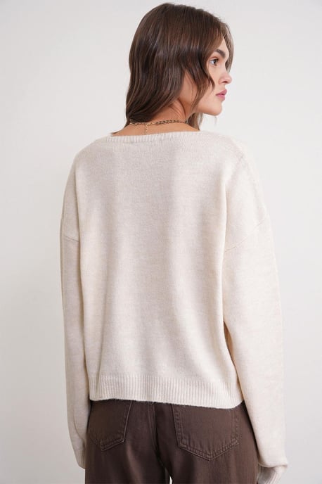 Rippstrick V-Ausschnitt Cardigan mit Bindeband - Image 6
