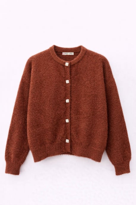Übergroßer Jacquard-Button-Cardigan - Image 1