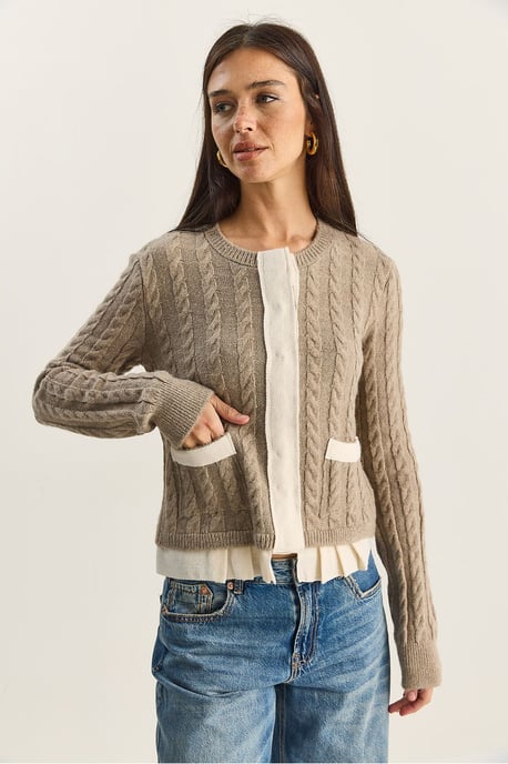 Haar-Muster Strick-Cardigan - Image 4