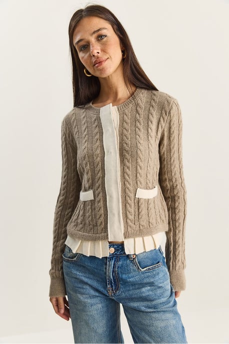 Haar-Muster Strick-Cardigan - Image 5