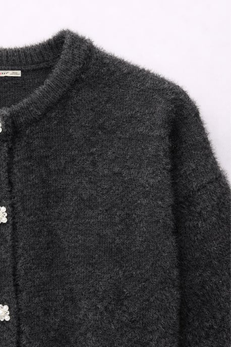 Übergroßer Jacquard-Button-Cardigan - Image 2