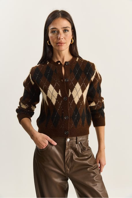 Dicker Jacquard-Strickcardigan mit Knopfverschluss - Image 2