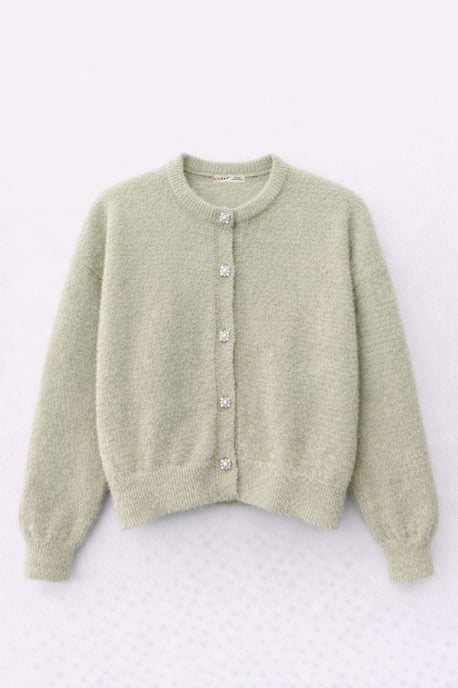 Übergroßer Jacquard-Button-Cardigan - Image 1