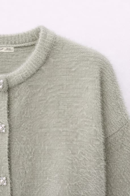 Übergroßer Jacquard-Button-Cardigan - Image 2