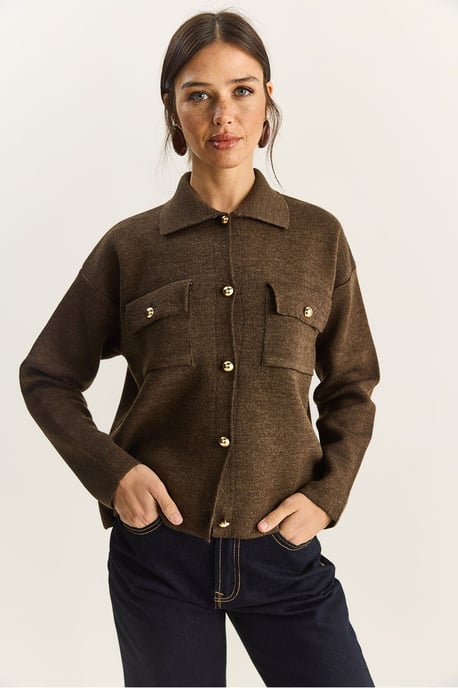 Polo-Kragen Strickjacke - Image 2