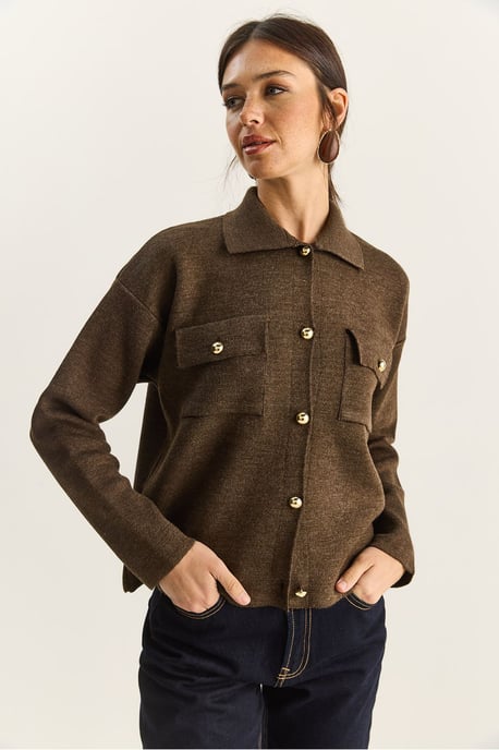 Polo-Kragen Strickjacke - Image 3