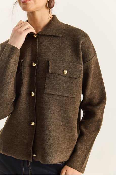 Polo-Kragen Strickjacke - Image 5
