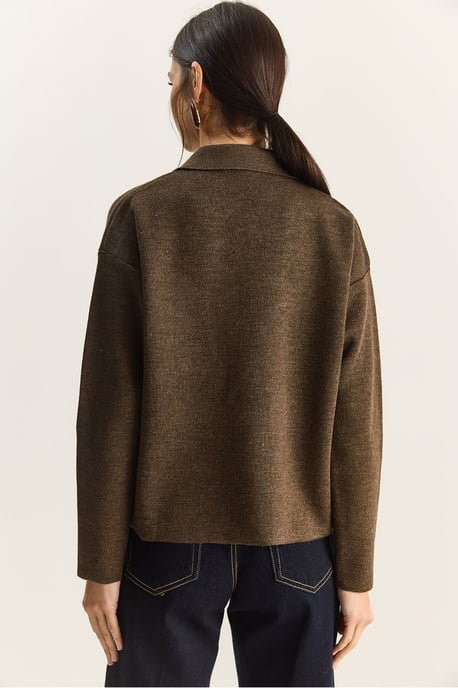 Polo-Kragen Strickjacke - Image 6